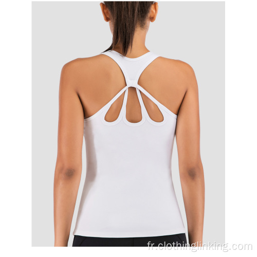 Chemises de sport de course à dos ouvert pour femmes